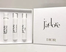 Dior J'adore Parfum Gift Set 3pc Box- d'Eau 1.2ml - EDP 1ml - L'Or 1ml - Sealed