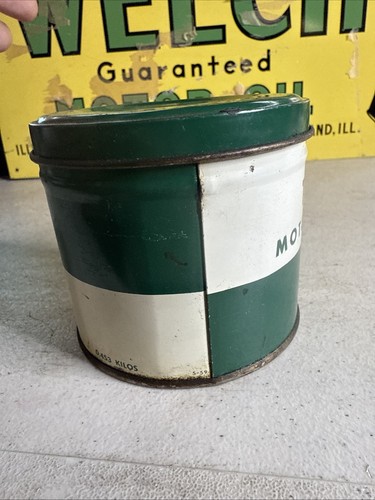Early Texaco 1lb tazza grasso OLIO MOTORE vecchia grafica latta 1 litro - Foto 6 di 8