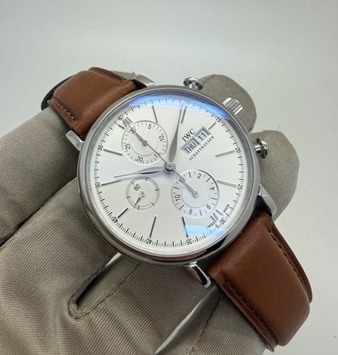 2014 IWC Portofino Chronograph White Dial Steel 42mm Automatic Watch IW391007