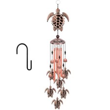 33'' Brown Sea Turtle 4 Tubes Bells Wind Chimes Garden Outdoor Hanging Decor