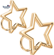 2 PCS Star Carabiner, 2 Sizes Zinc Alloy Star Shaped Keychain Clips Heavy Duty,
