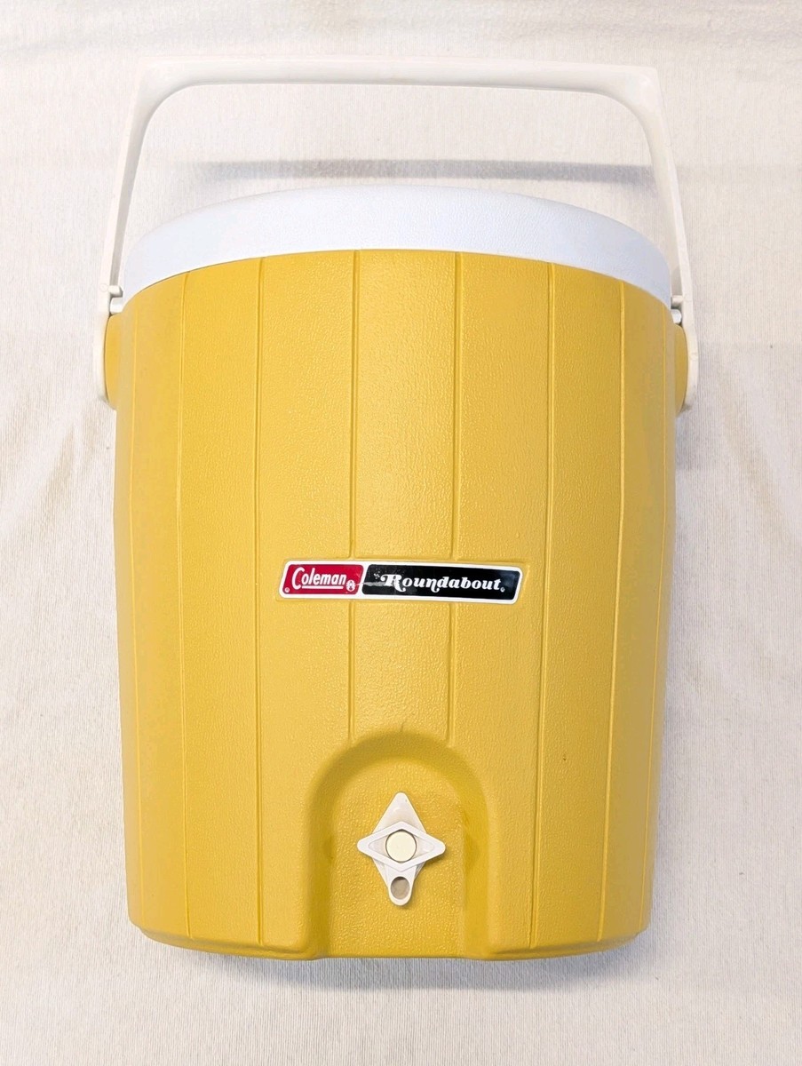 Vintage NOS Coleman 4 Gallon Roundabout Cooler Yellow & White 5530
