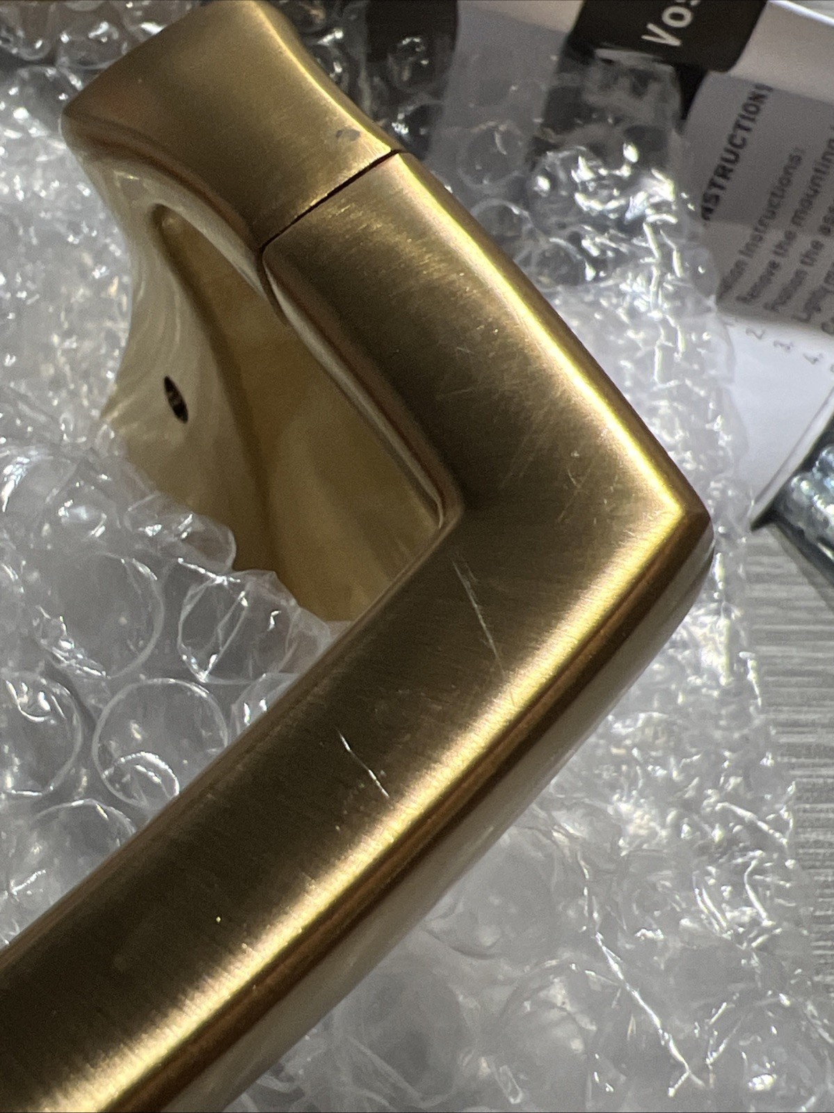 Moen YB5186BG Voss Collection Modern Square Towel Ring - Brushed Gold (READ)