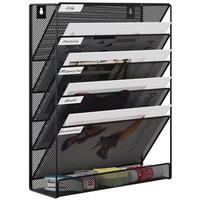 Zeitschriftenhalter Wand Metall Organizer Dokumentenhalter Schwarz 32,5X10,5 Cm