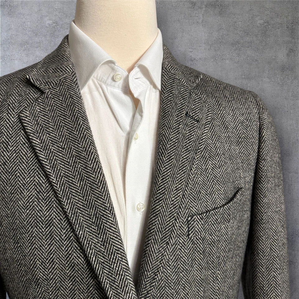 Eddie Bauer Men's 42 Blazer Sport Coat 2-Button Jacket Wool/Angora Herringbone - Image 4 of 4