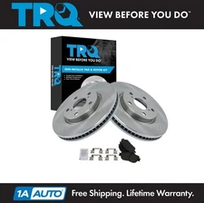 TRQ Front Brake Rotor & Premium Posi Semi Metallic Brake Pad Kit Set for Lexus