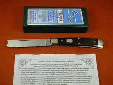 COOPER CUTLERY BUFFALO HORN RAZOR TRAPPER KNIFE USA LIKE CASE & GEC 6119BH