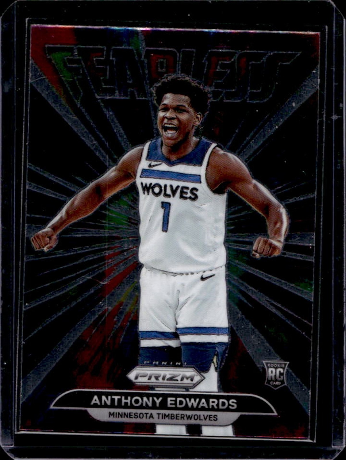 2021-22 Panini Prizm Anthony Edwards Fearless #15 Timberwolves