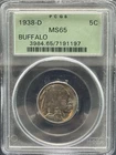 Buffalo Head Nickel Graded 1938-D MS65 PCGS Denver Mint
