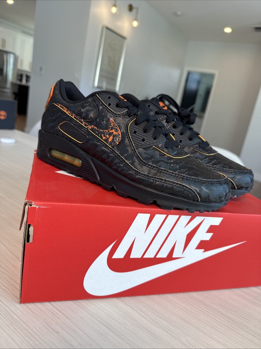 Nike Air Max 90 QS Volcano Black Magma Orange Laser HF3248-001 Mens  Womens