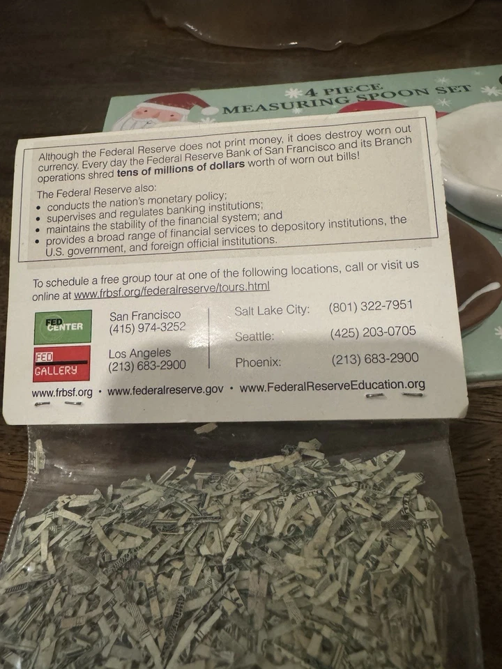 Shredded U.S. Currency – Federal Reserve Bank – Authentic Money Souvenir  - Image 4 of 4