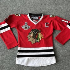 Chicago Blackhawks Jersey Boys Small Red NHL Hockey Reebok Toews 19 Stanley Cup