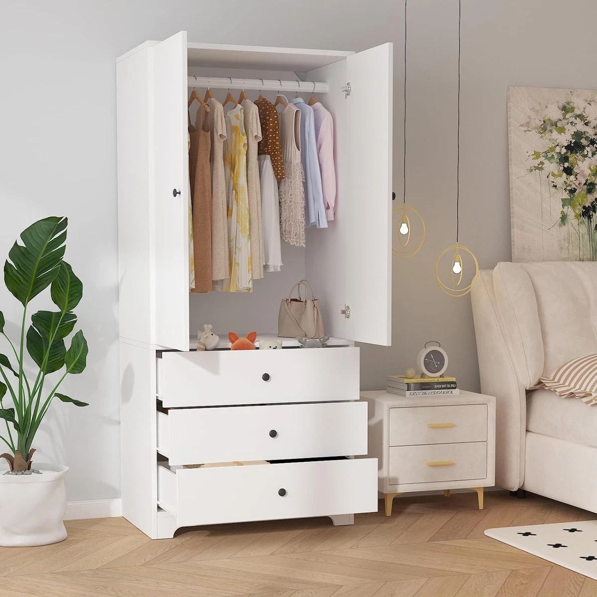 Wooden Wardrobe / Clothes Cabinet – Used Wood Wardrobe Closet for sale | eBay