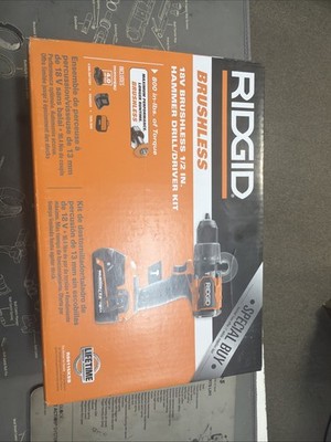 Brand New-Sealed Ridgid 18V Brushless 1/2 in. Hammer Drill/Driver Kit R86115KSB