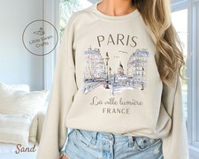 Paris Sweatshirt Unisex Travel Gift for France Lover Trip Tee