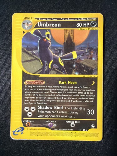 Pokémon Umbreon 41/147 - Non Holo Rare - Aquapolis English 2002 MP