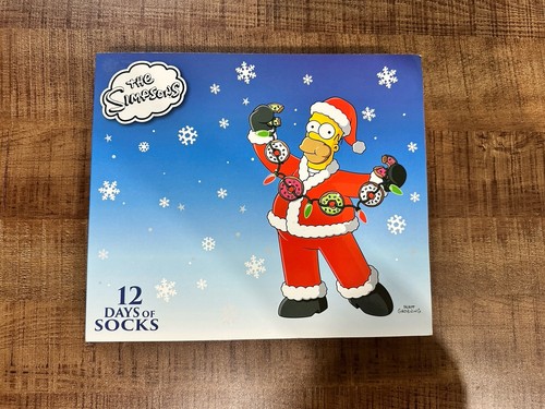 The Simpsons 12 Days of Socks Men's Advent Sock Gift Box Size 6-12 SEALED - Picture 1 of 4