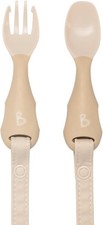 Bibado Blush Beige Handi Cutlery Set Fork Spoon With Attachable Straps Brand New