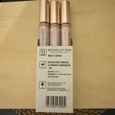 3 Pack Makeup Revolution Beauty Conceal & Define Infinite Concealer XL, C6
