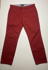 Tommy Hilfiger Men's Red TH Flex Stretch Slim Fit Chino Pants 34x30