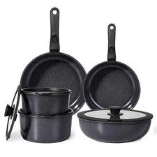 Ceramic Pots and Pans Set Non Stick, 11 Piece Nonstick Detachable Handle Cook...
