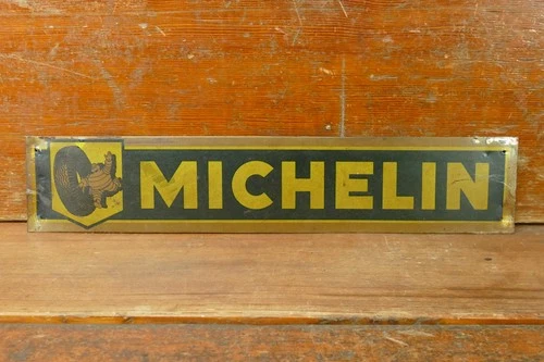 RARE Vintage Original Michelin Tires Small Metal Tin Advertising Sign w Bibendum