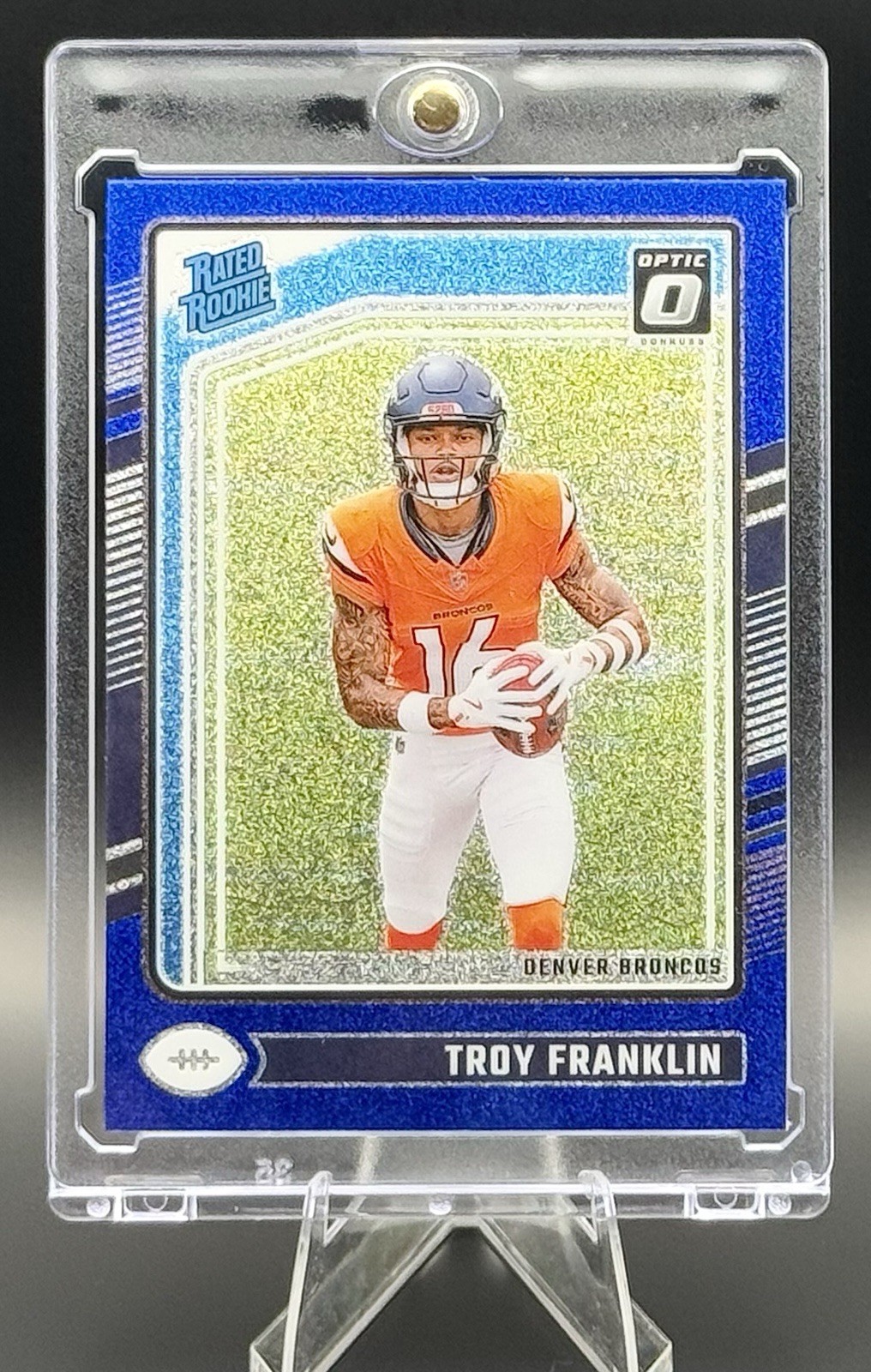 2024 Donruss Optic Troy Franklin Rare Rookie Blue Glitter SSP #294 Broncos 💎