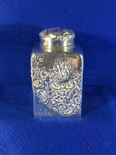 EXCEPTIONAL - STERLING SILVER TEA CADDY - J.F. FRADLEY & CO. - NEW YORK - 1880S