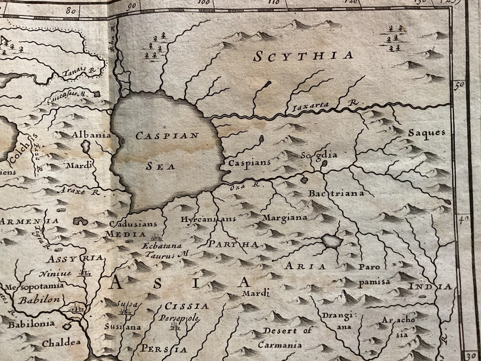 1728  VERY RARE Herman Moll Map , Genuine,  cartography , Cyrus The Great - Image 3 of 4