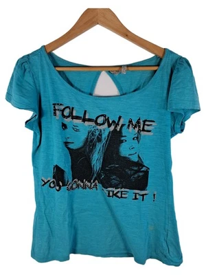 Fresh Made T-Shirt Femme Turquoise Imprimé (EU 40, INT L) - Photo 1/4