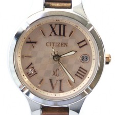 Citizen Eco-Drive XC Watch Solar Roman Pink Dial Calendar Silver H058-T020241