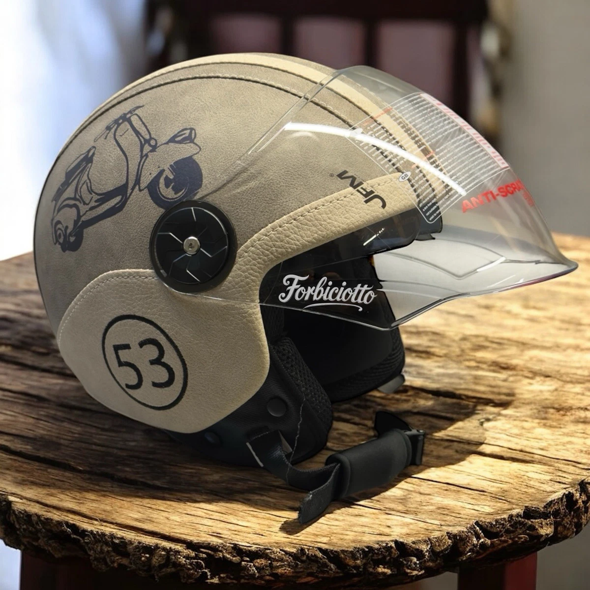 Vintage Caschi Da Moto Donna Uomo, Retrò Caschi Integrali Con Parasole, Motorino Caschi Jet ECE DOT Omologato, Caschi Da Motocross , Casco Off-road, Casco Mezzo Guscio ( Color : C , Size