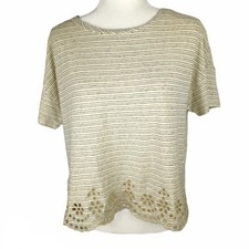 Anthropologie Eyelet Edged Linen Blend Top ~ ...