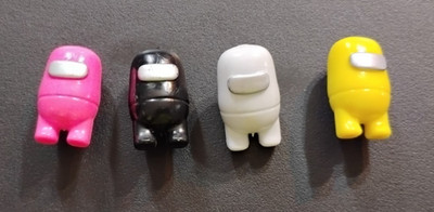 Among Us Crewmate 1.5'' Figures - Lot of 4 Pink Black White Yellow