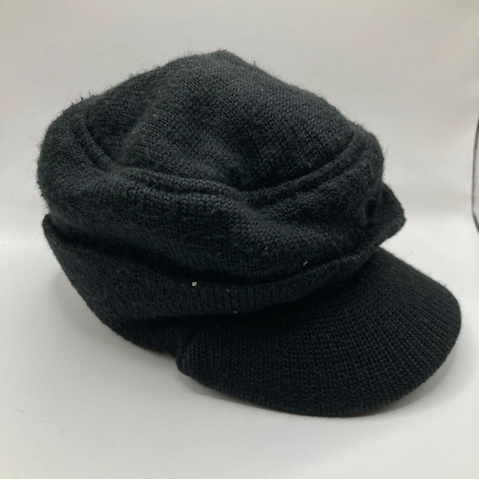 Carbón Adulto OS Negro Mezcla de Lana Radar Visera Ala Tejido Gorro Utilidad Exterior Foto 3 de 4