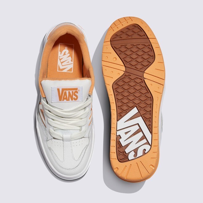 New Vans Upland Leather Shoes - White / Orange (VN000D1HZ34