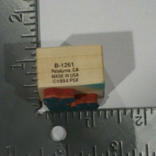 PSX B-1261 Lily Tiny Fuchsia Corner Scroll Flowers Rubber Wood Stamp - Imagen 3 de 4