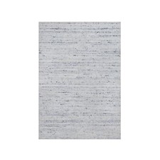 2' x 3' Gray Hand Loomed Modern Striae Design Tone on Tone Wool Mat Rug R90786