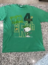 Vintage Peanuts Go 4 The Irish Graphic T Shirt L Made In The USA Schulz