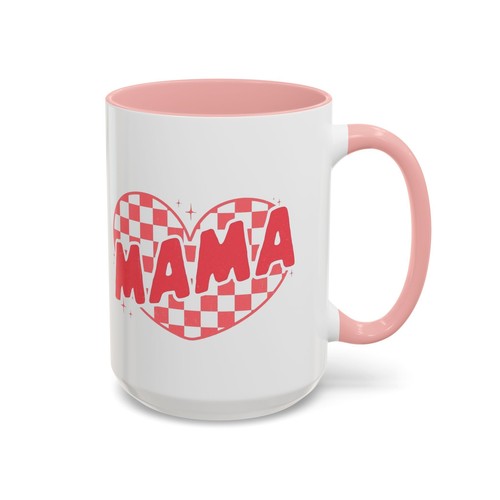 MAMA Checkered Heart Accent Color Coffee Mug (11, 15oz) - Picture 63 of 65