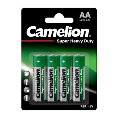100x Zink-Kohle-Batterien 1,5V Mignon AA R6 von Camelion im 4er-Blister