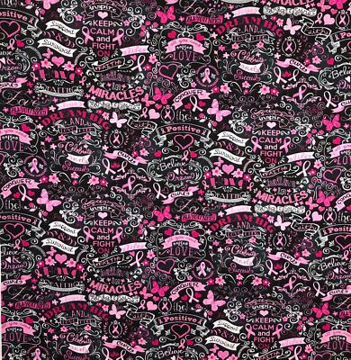 Brustkrebsbewusst rosa Bandana Chemo Kopfbedeckung 100 % Baumwollstoff