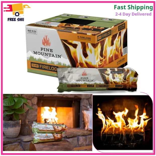 Pine Mountain Traditional 3-Hour Firelogs, Long Burning Fire Log 6 Pack |  eBay
