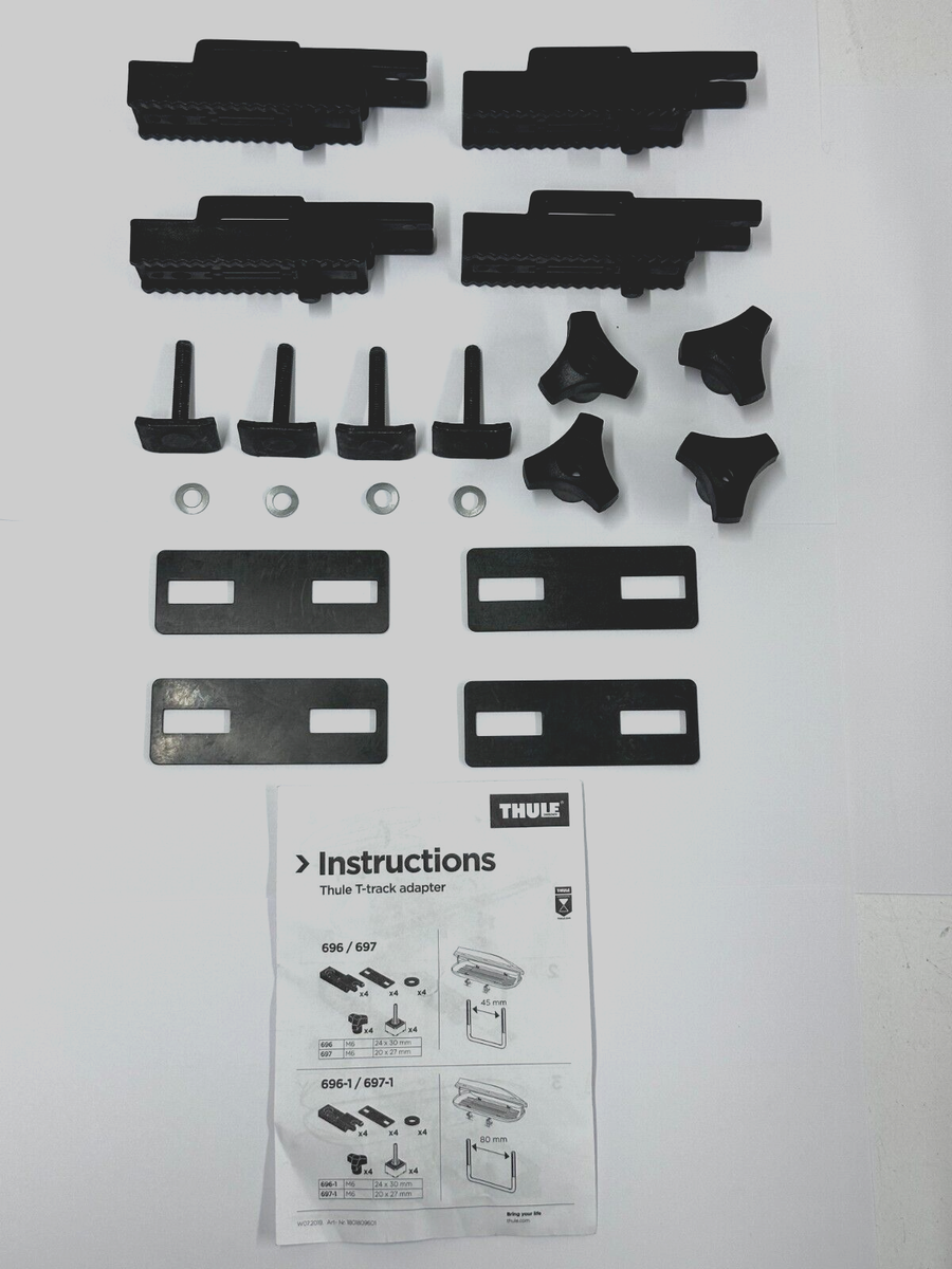 Thule T-track Adapter 697-1 for roof boxes with 80mm u clamps and
