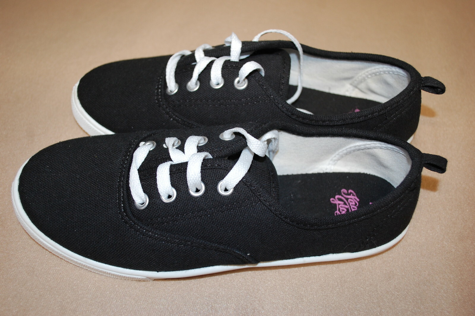 lace up black plimsolls