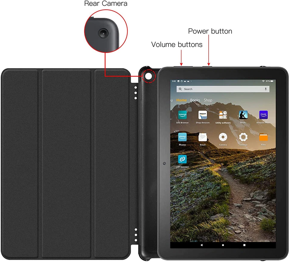 Leather Smart Case Cover for All-New Amazon Fire HD 10 & HD 10 Plus Tablet 2021 - Image 2 of 4