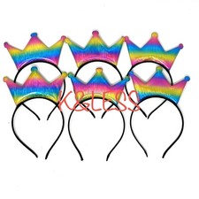 24pcs Princess Crown Headband Rainbow Party Shiny Cosplay Gift Birthday Favors