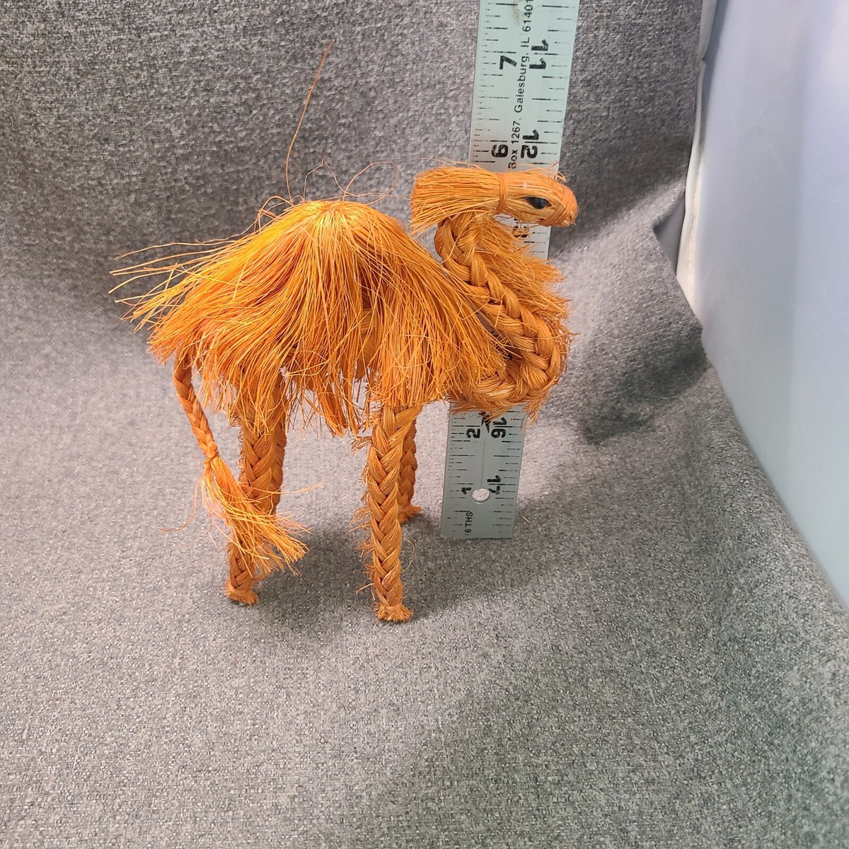 Vintage MCM Braided Rope Camel Folk Art Toy Souvenir Made in