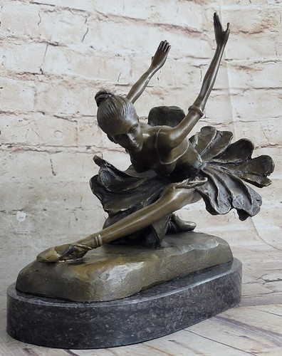 SUPERB ORIGINAL ARTWORK BALLERINA DANCER, SIGNED BRONZE SCULPTURE DECOR ARTWORK - Picture 3 of 7