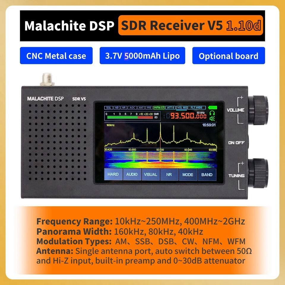 Malachite DSP SDR Radio Receiver V5 1.10d Firmware Shortwave AM 